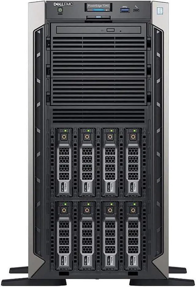 Alt view image 2 of 5 - Dell PowerEdge T340 Tower Server, Windows 2016 Standard, Intel Xeon E-2124 Quad-Core 3.3GHz 8MB, 64GB DDR4 , 16TB SATA 6Gb/s + 2TB SSD (18TB Total), H730 RAID 2GB Cache, Dual PSU
