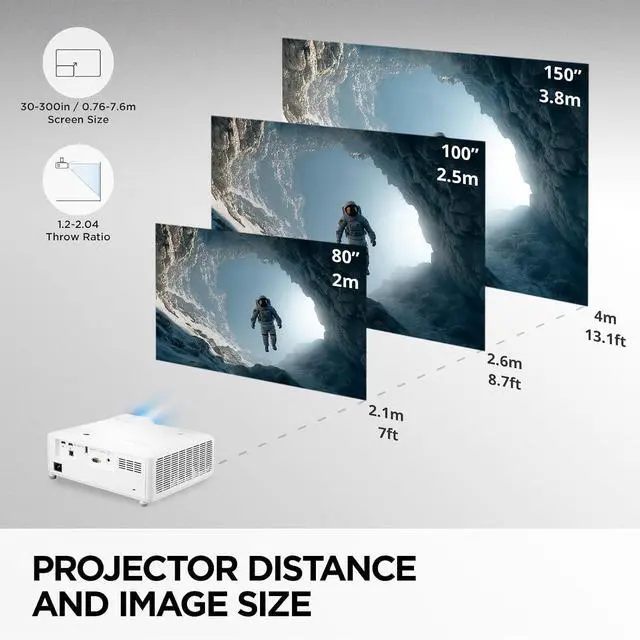 Alt view image 2 of 4 - ViewSonic LS901-4K 5500 Lumens 4K Laser Projector, High Brightness with HDR Support for Home Theater, 1.7X Optical Zoom, H/V Keystone, and 360-Degree Projection for Flexible Setup