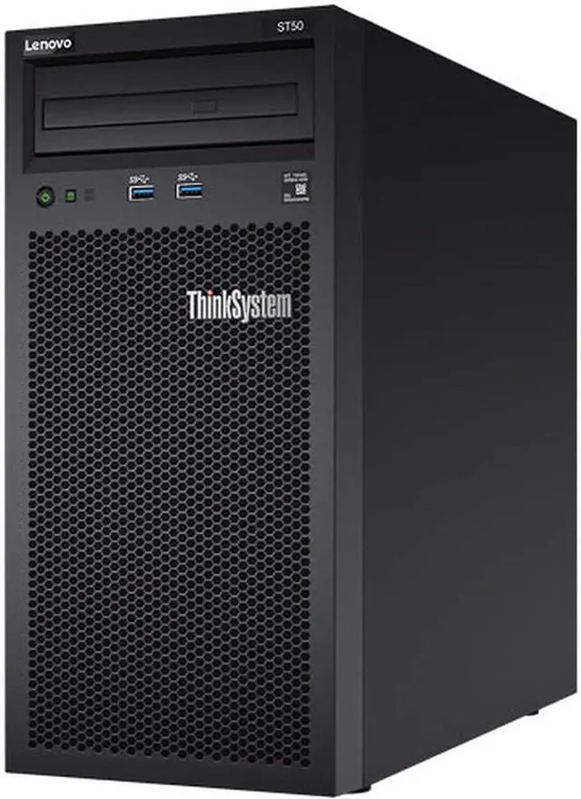 Main image of Lenovo ThinkSystem ST50 Tower Server, Intel Xeon 3.4GHz CPU, 64GB DDR4 2666MHz RAM, 12TB HDD Storage, JBOD RAID, Windows Server 2019