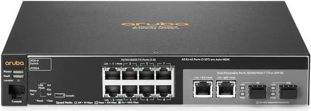 Main image of Aruba 2530-8G J9777A - switch - 8 ports - managed - rack-mountable