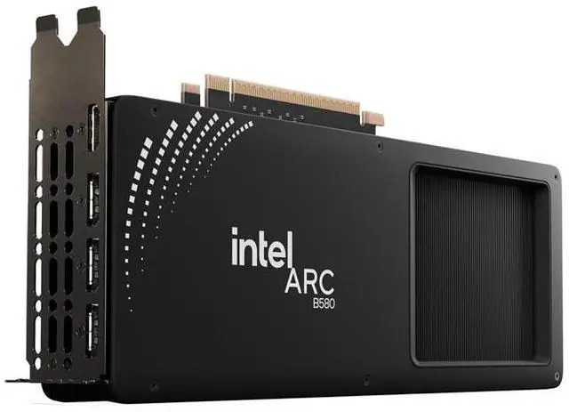 Alt view image 4 of 7 - Intel Arc B580 Limited Edition Graphics Card Black GDDR6 2670MHz Dual Fan Video Card (192-bit, PCI-Express 4.0 x8, One HDMI Three DisplayPorts, Supports 4k)