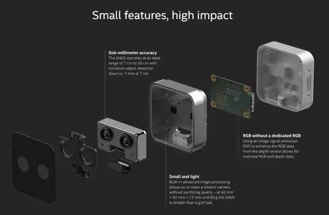 Alt view image 4 of 4 - Intel ®  RealSense   Depth Camera D405 Deep camera facial recognition modeling