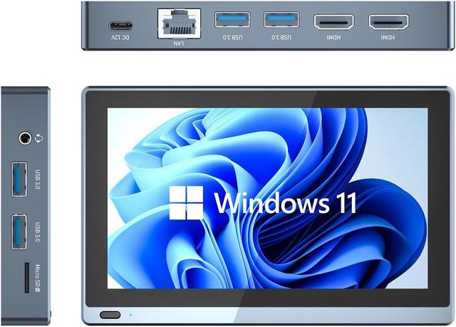 HIGOLEPC Mini PC 8GB LPDDR4 128GB EMMC Windows 11 PRO, Intel Celeron J4125,  Mini Desktop Computer with IPS Screen, WiFi 6.0, BT5.2, Gigabit Ethernet