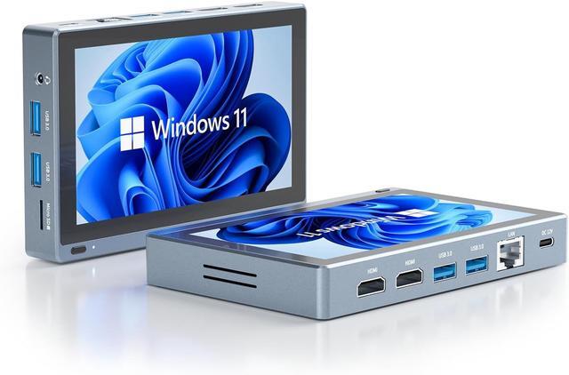 HIGOLEPC Mini PC Windows 11 Pro, 8GB RAM 128GB EMMC Intel Celeron J4125 Processor (up to 2.7GHz) Mini Computer With IPS screen,Small PC Support 4K