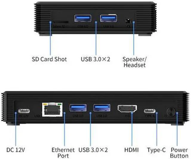 Alt view image 4 of 5 - HIGOLE GOLE 2 Pro Mini PC - Windows 11 Pro, Intel Celeron N5095, 16GB LPDDR4,512GB SSD, WiFi 5, Bluetooth 5.2, Gigabit Ethernet, Micro PC Support 4K HDMI Double Display 16GB DDR4 RAM 512GB SSD