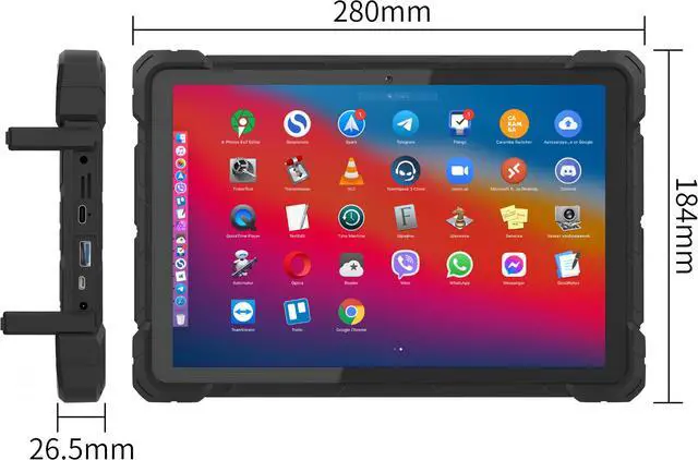 Alt view image 5 of 5 - HIGOLE F7G 10.1" Android 9.0 Rugged Tablet - 4GB RAM, 64GB ROM - IP67 Water-Resistant Design, High-Performance Industrial Tablet with Dual Cameras and Long Battery Life