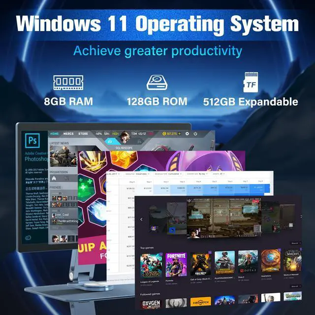 Alt view image 3 of 6 - HIGOLE 15.6-Inch Industrial Tablet PC with Stand, Windows 10, Intel Celeron N5095 8GB RAM + 128GB ROM, Touch Screen All-in-One Mini Computer