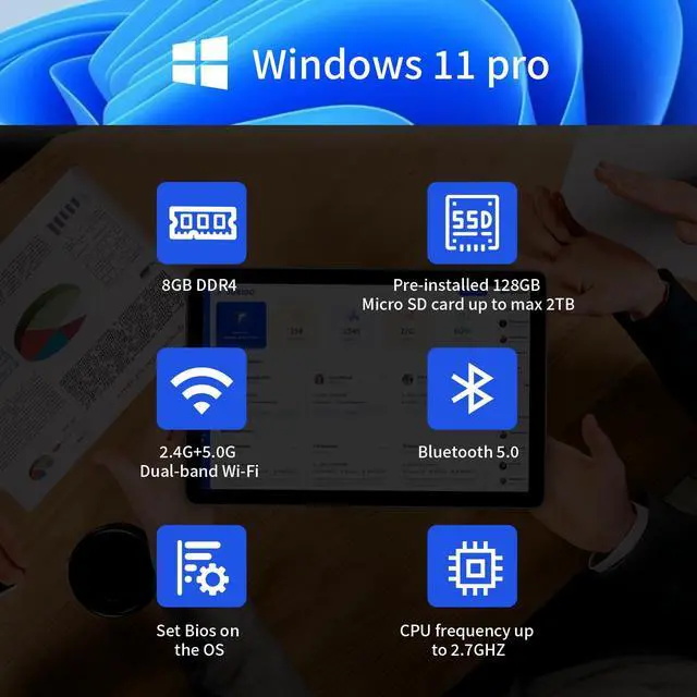 Alt view image 4 of 6 - HIGOLEPC 10.1" Industrial Touch Panel PC Windows 11 Pro 10-Point Touch 8GB RAM 128GB ROM Dual HDMI 2.0 WiFi 5  BT 5.0