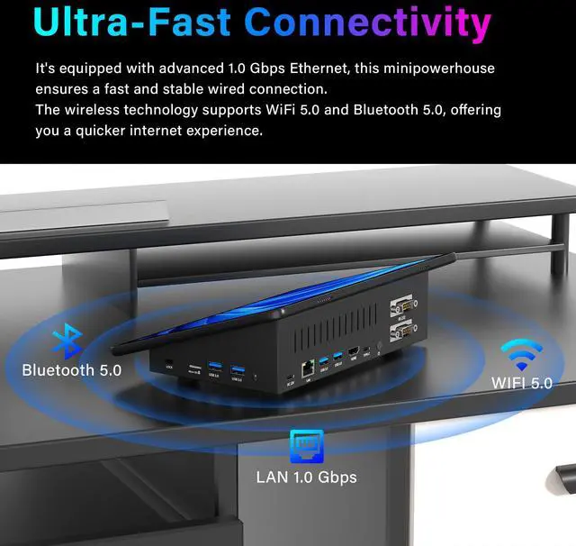 Alt view image 3 of 6 - HIGOLEPC 11.6-inch Box-Type Industrial All-in-One Touch PC - 11.6 inch HD Touch Screen, Celeron N5095 Processor, 8GB RAM+128GB ROM, Compatible with Windows 11 & Linux, Rugged for Factory Automation