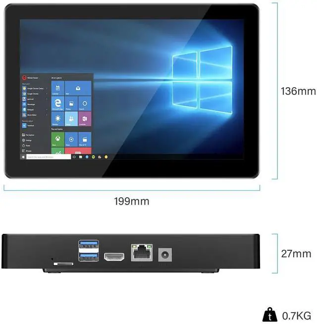 Alt view image 4 of 7 - HIGOLEPC F3APL-8: Industrial All-in-One Mini PC Tablet | 8" Display, Intel N4200, 4GB RAM, 64GB Storage, Windows 10
