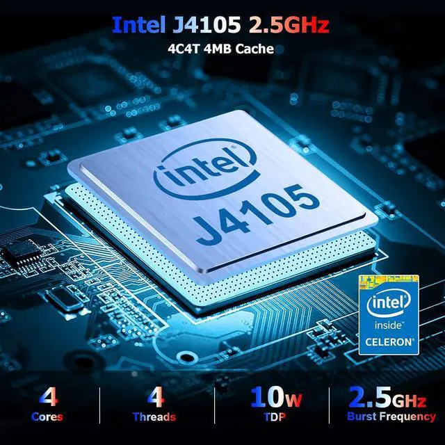 Alt view image 4 of 7 - HIGOLEPC Fanless  Mini PC Stick | Featuring Intel Celeron J4105, Windows 11 Pro, 8GB/256GB, USB PD 3.0, HDMI 4K@60Hz, Gigabit Ethernet, Wi-Fi 5.0, BT 5.2 | Perfect for Business, Industrial, Office