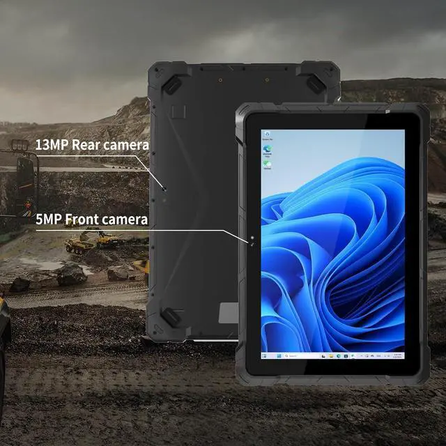 Alt view image 6 of 7 - HIGOLEPC 10.1" Sunlight Readable Rugged Tablet, Windows 11 Pro, Intel N4120, 8GB RAM, 128GB Storage, 600 nit Display, IP67 Waterproof, 16000mAh Battery, Dual Cameras