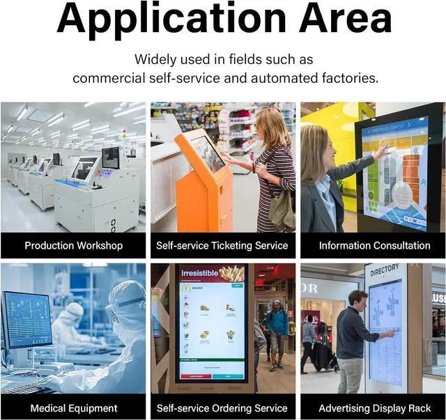 Alt view image 7 of 7 - HIGOLEPC 15.6" Fanless Industrial Panel PC - Android 12 Touchscreen Computer, Rugged RK3399 Tablet with Pivoting VESA Mount, 4GB RAM 64GB ROM, 1080P IPS, Gigabit Ethernet, USB 3.0, Type-C