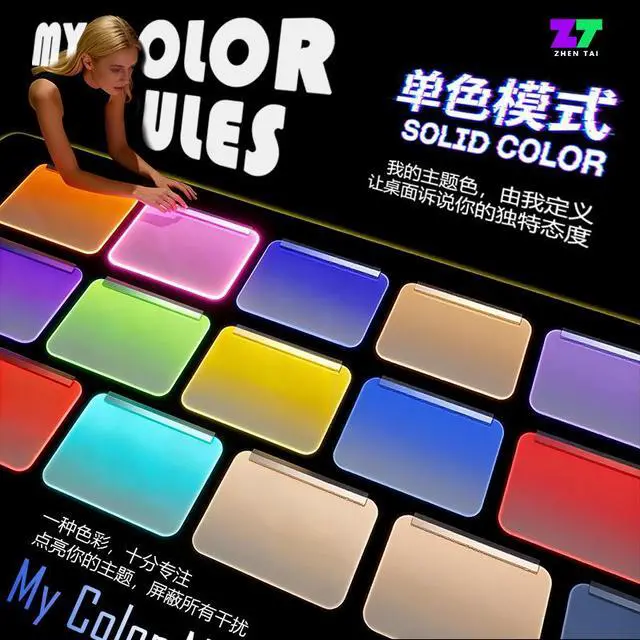 Alt view image 6 of 7 - Large RGB Gaming Mouse Pad Extended Soft LED Mouse Pad, Anti-Slip Rubber Base, Keyboard & Mouse Mat (13.2 × 12.2 Inches)