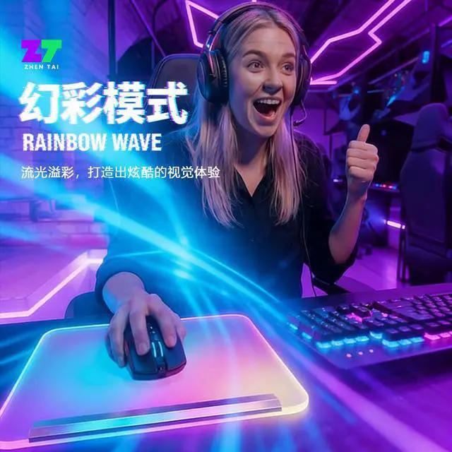 Alt view image 5 of 7 - Large RGB Gaming Mouse Pad Extended Soft LED Mouse Pad, Anti-Slip Rubber Base, Keyboard & Mouse Mat (13.2 × 12.2 Inches)