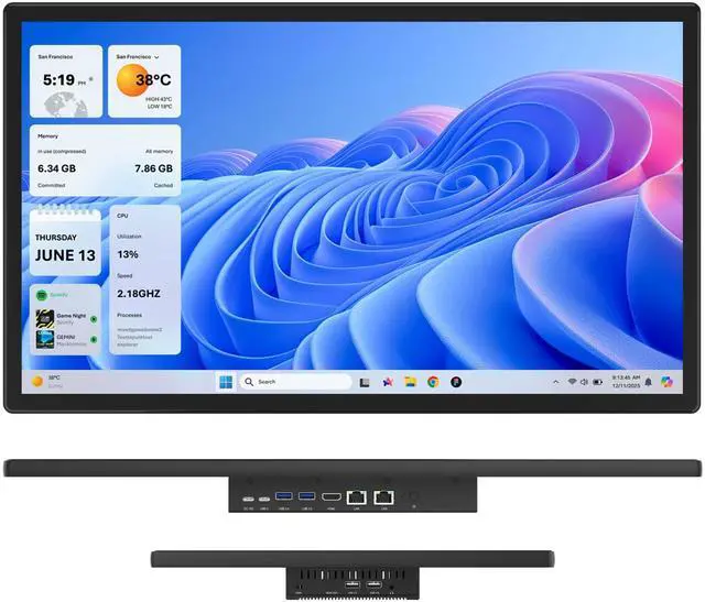 Main image of HIGOLEPC 21.5" All in One Tablet Panel PC Win11 Pro, N100 Fanless Industrial Touchscreen Monitor Computer, 8GB RAM 128GB ROM, 1920 * 1080 IPS, USB3.2 * 2, USB2.0 * 2, LAN*2, HDMI2.0, Type-C3.1