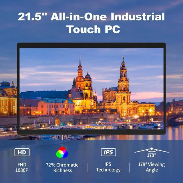 Alt view image 6 of 7 - HIGOLEPC 21.5" All in One Tablet Panel PC Win11 Pro, N100 Fanless Industrial Touchscreen Monitor Computer, 8GB RAM 128GB ROM, 1920 * 1080 IPS, USB3.2 * 2, USB2.0 * 2, LAN*2, HDMI2.0, Type-C3.1