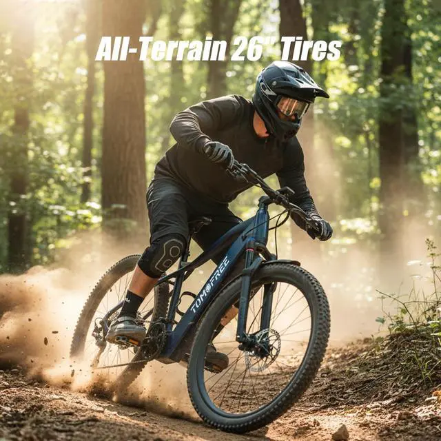 Alt view image 5 of 7 - Tomofree 26" Electric Bike for Adults, 21-Speed E Mountain Bike,1200W Peak 24MPH E bike, Up to 30 Miles Range 37V Battery E-MBT, Electric Bicycle for Commuter