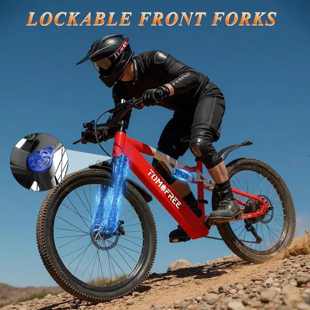 Alt view image 5 of 7 - Tomofree 26" Electric Bike for Adult, Peak 1500W Brushless Motor Mountain E bike, 34.4MPH Top Speed Ebike, 21 Speed, Up to 40 Miles, 48V 20Ah Battery for Commuter Electric Bicycle.