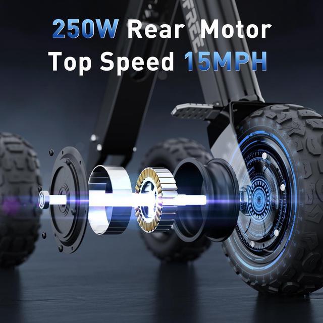 Alt view image 3 of 7 - 3 Wheel Electric Scooter for Adults with Seat, Powered Mobility Scooter for Seniors, 15 Mph & 18 Miles Long Range, Foldable Mini Trick Tricycle with LED Display, 330 lbs Weight Capacity