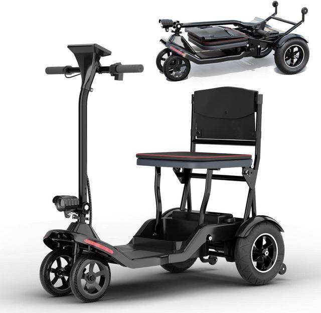 Udflugt imod overdraw 4 Wheel Foldable Electric Mobility Scooter for Adults, 3-Speeds Electric  Powered Wheelchair Device 350 lbs Capacity for Seniors, Clear and Simple  Control Panel Bikes - Newegg.com