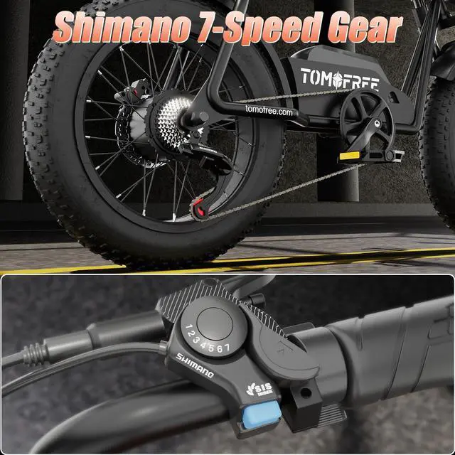 Alt view image 4 of 6 - Electric Bike for Adults, 1200W Powerful Motor, 20 × 4.0" Fat Tire Electric Bicycle, 32MPH 50Mile Long Range Electric Mountain Bike with Dual Hydraulic Brakes, 48V 20AH Lithium Battery E Bike