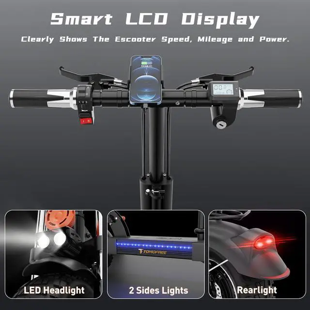 Alt view image 2 of 7 - Electric Scooter for Adults, 2400W Dual Motor, 40MPH 40Miles Long Range Commuter E Scooters with Seat, 11" Tires, 48V 20AH Adult Electric Scooters for Outdoors and Travel