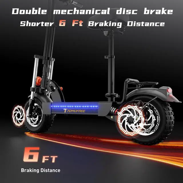 Alt view image 7 of 7 - Electric Scooter for Adults, 2400W Dual Motor, 40MPH 40Miles Long Range Commuter E Scooters with Seat, 11" Tires, 48V 20AH Adult Electric Scooters for Outdoors and Travel