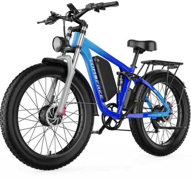 Main image of Tomofree Dual Motor Electric Bike for Adults, 52V 5800W Peak Ebike Electric Mountain Bike, 46MPH 7 Speed, Up to 75 Miles Range,1664Wh Battery, 24" Off Road Tires Mountain E bike, Full Suspension