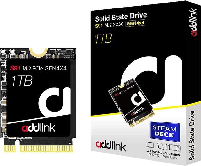 Kategori Tredive Prøv det Addlink S91 1TB 2230 NVMe High Performance PCIe Gen4x4 2230 3D NAND SSD  Compatible with Steam Deck, ASUS ROG Ally, Surface, Mini PCs - Read Speed  up to 5000 MB/s - (ad1TBS91M2P)