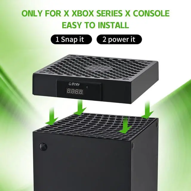 Alt view image 2 of 7 - G-STORY Cooling Fan for Xbox Series X with Automatic Fan Speed Adjustable by Temperature, LED Display, High Performance Cooling, Low Noise, 3 Speed 1500/1750/2000RPM (140MM) with RGB LED