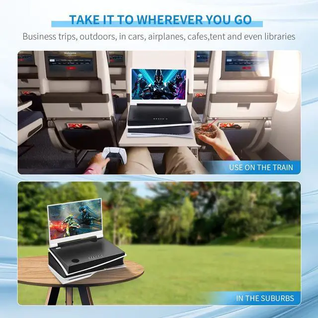 Alt view image 7 of 7 - G-STORY 14" Inch IPS 4k 60Hz Portable Monitor Gaming Display Integrated with PS5 Slim(not Included) 3840×2160 with 2 HDMI Ports,FreeSync,Built-in 2 of Multimedia Stereo Speaker