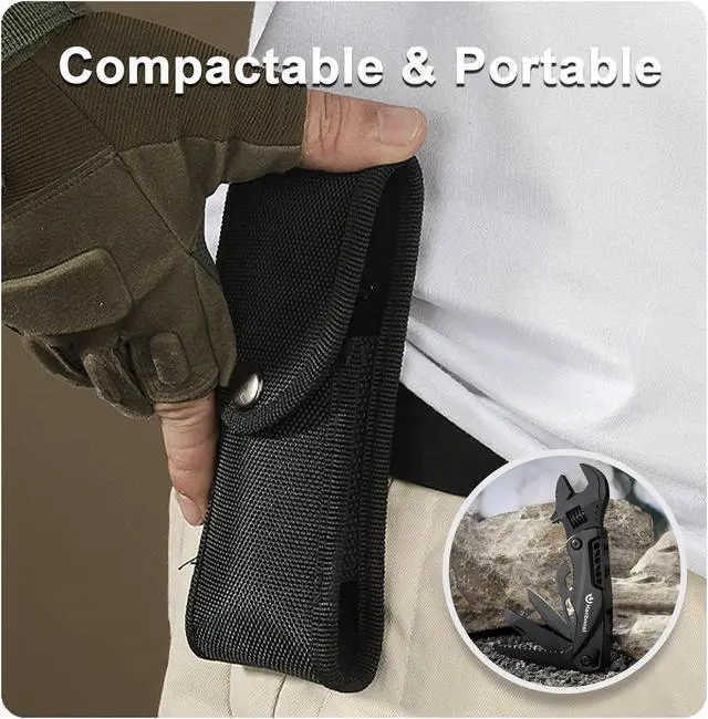 Alt view image 5 of 6 - Hanboost Multi Tool Wrench Adjustable Universal Pocket Multifunction Spanner with Flathead Phillips Screwdriver Nail File Bottle Can Opener Compact Survival Gear for Hiking and Camping Gift for Him