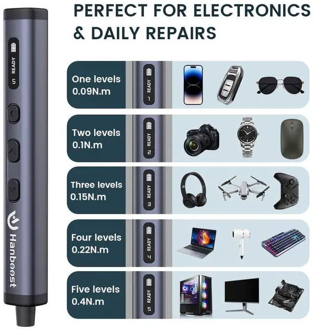 Alt view image 3 of 7 - Hanboost 78 in 1 Precision Electric Screwdriver Set with Rotating Book Spine Storage Box Design for Reparing Laptop, Phone, Camera, Watch, and Drone