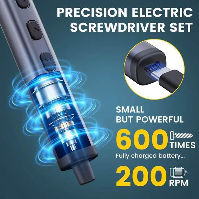 Alt view image 6 of 7 - Hanboost 78 in 1 Precision Electric Screwdriver Set with Rotating Book Spine Storage Box Design for Reparing Laptop, Phone, Camera, Watch, and Drone