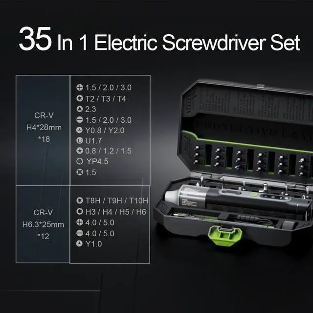 Alt view image 3 of 6 - Hanboost 35 In 1 Precision Electric Screwdriver Set for PC, Phone, Camera, Laptop, Watch, and Drone Repairs