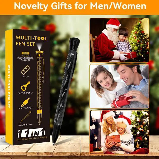 Alt view image 6 of 6 - Hanboost 11 In 1 Multi-Tool EDC Pen with Ruler, Level, Bottle Opener for Handyman