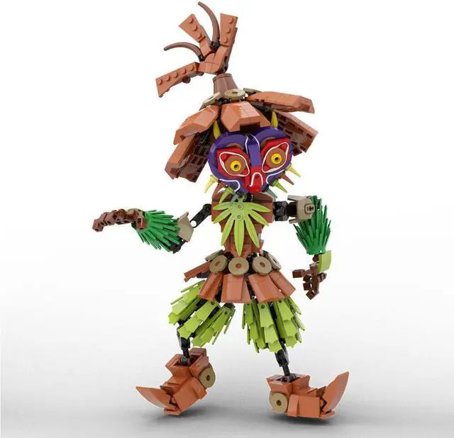 Alt view image 3 of 7 - ZITIANYOUBUILD Skull Kid with Birdlike Face and Straw Clothes 638 Pieces MOC