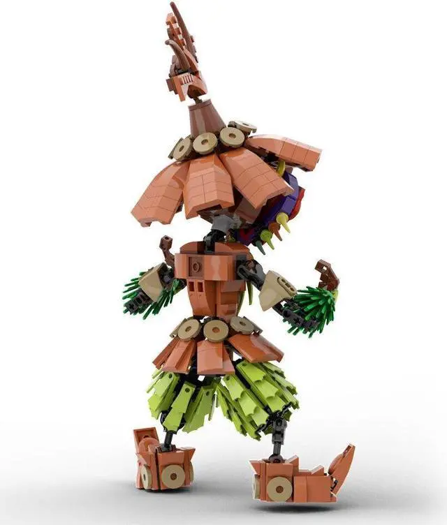 Alt view image 4 of 7 - ZITIANYOUBUILD Skull Kid with Birdlike Face and Straw Clothes 638 Pieces MOC