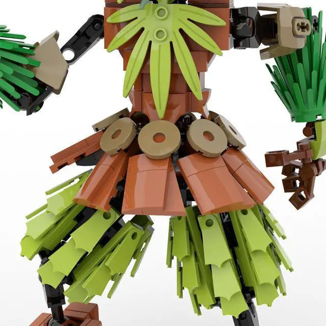 Alt view image 5 of 7 - ZITIANYOUBUILD Skull Kid with Birdlike Face and Straw Clothes 638 Pieces MOC