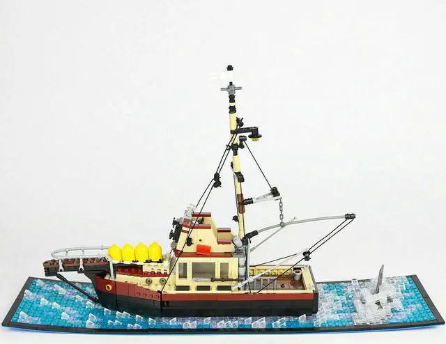 Alt view image 3 of 7 - ZITIANYOUBUILD Quint's Boat 1238 Pieces from Movie 100% Compatible Building Toys Set MOC