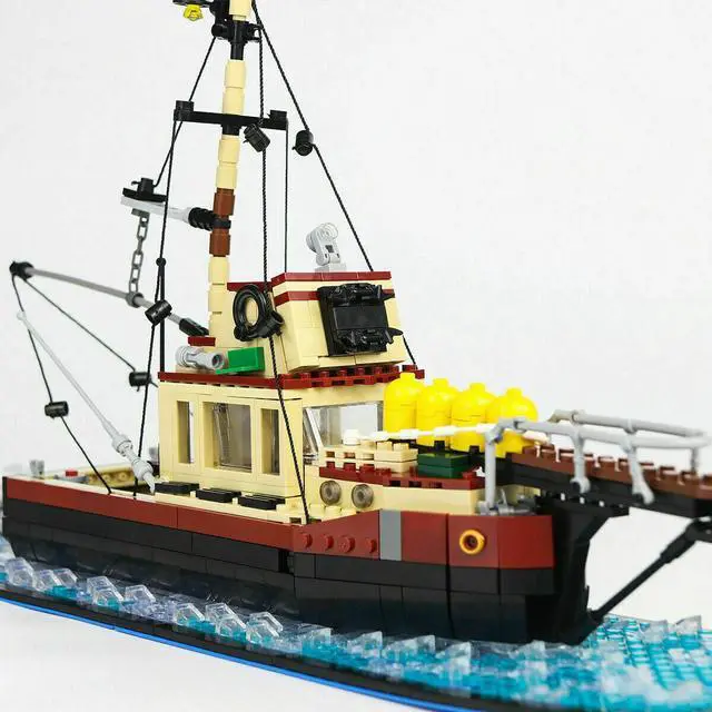 Alt view image 7 of 7 - ZITIANYOUBUILD Quint's Boat 1238 Pieces from Movie 100% Compatible Building Toys Set MOC