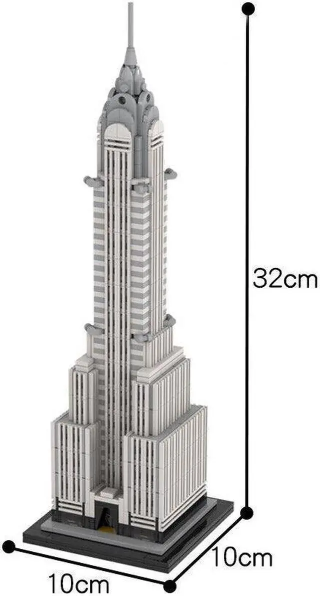 Alt view image 2 of 5 - ZITIANYOUBUILD Modular Chrysler Building Model Skyscraper 810 Pieces Building Kit MOC