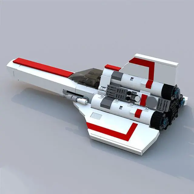 Alt view image 3 of 4 - ZITIANYOUBUILD Colonial Viper MK1 Model 576 Pieces White-Red Version from TV Show MOC