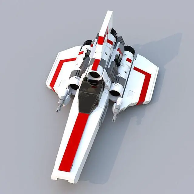 Alt view image 2 of 4 - ZITIANYOUBUILD Colonial Viper MK1 Model 576 Pieces White-Red Version from TV Show MOC