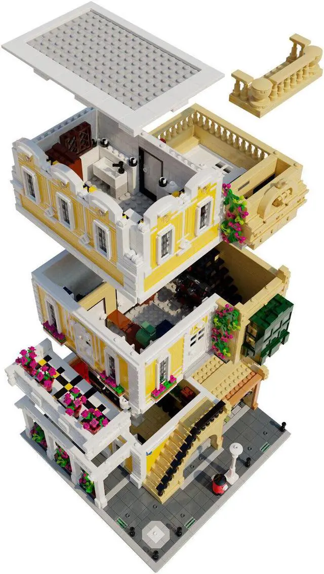 Alt view image 2 of 4 - ZITIANYOUBUILD Posh Restaurant Modular Building with Interiors 3490 Pieces MOC-122357