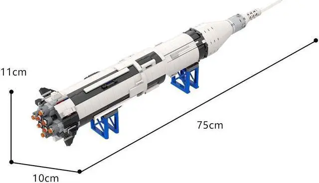 Alt view image 2 of 7 - ZITIANYOUBUILD Saturn IB Manned Launch Vehicle 891 Piece for 21309 Alternative MOC