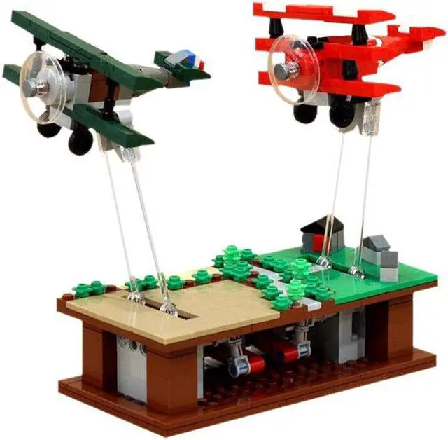 Main image of ZITIANYOUBUILD Small Kinetic Sculpture of Two Planes Model 367 Pieces Building Toys MOC