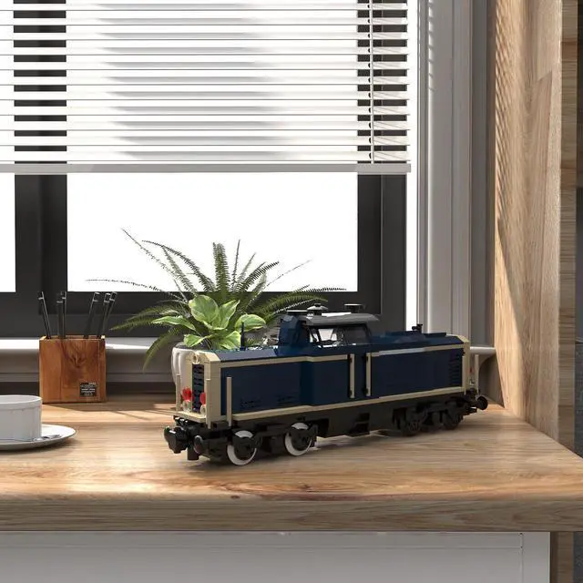 Alt view image 7 of 7 - ZITIANYOUBUILD V100 German Cargo Locomotive Model Building Kit 496 Pieces MOC