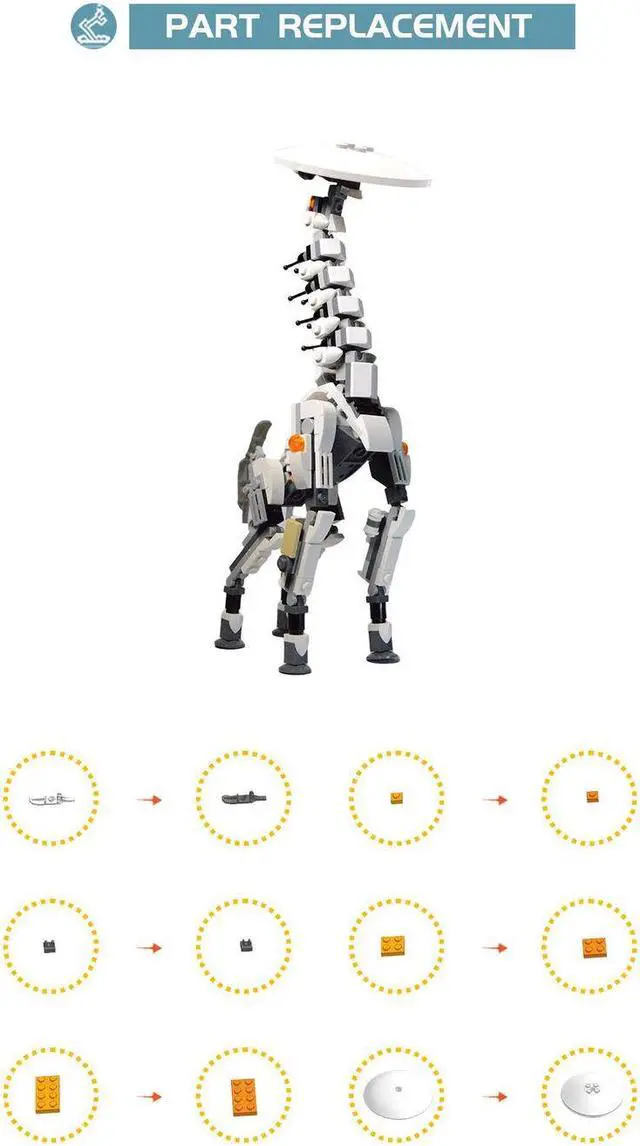 Alt view image 5 of 5 - ZITIANYOUBUILD Micro Giraffe Model Monster 238 Pieces from Action Role Playing Game MOC